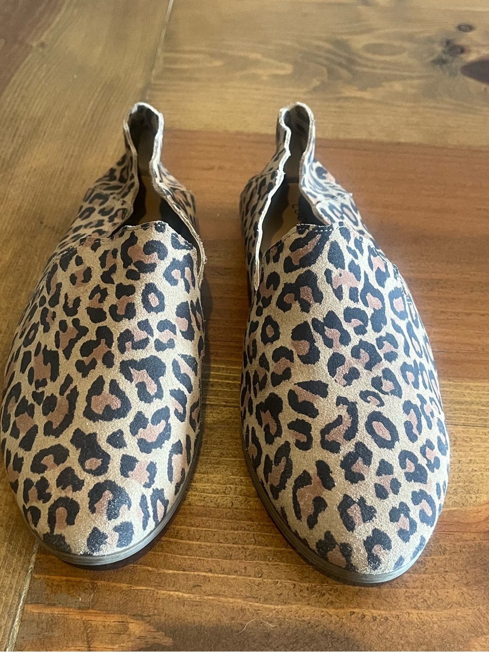 Women’s Leopard Print Slip-On Shoes - Tan and Black